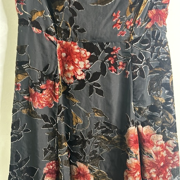 Betsey Johnson burn out velvet crepe floral mid dress size 10 grunge whimsigod - Picture 8 of 13
